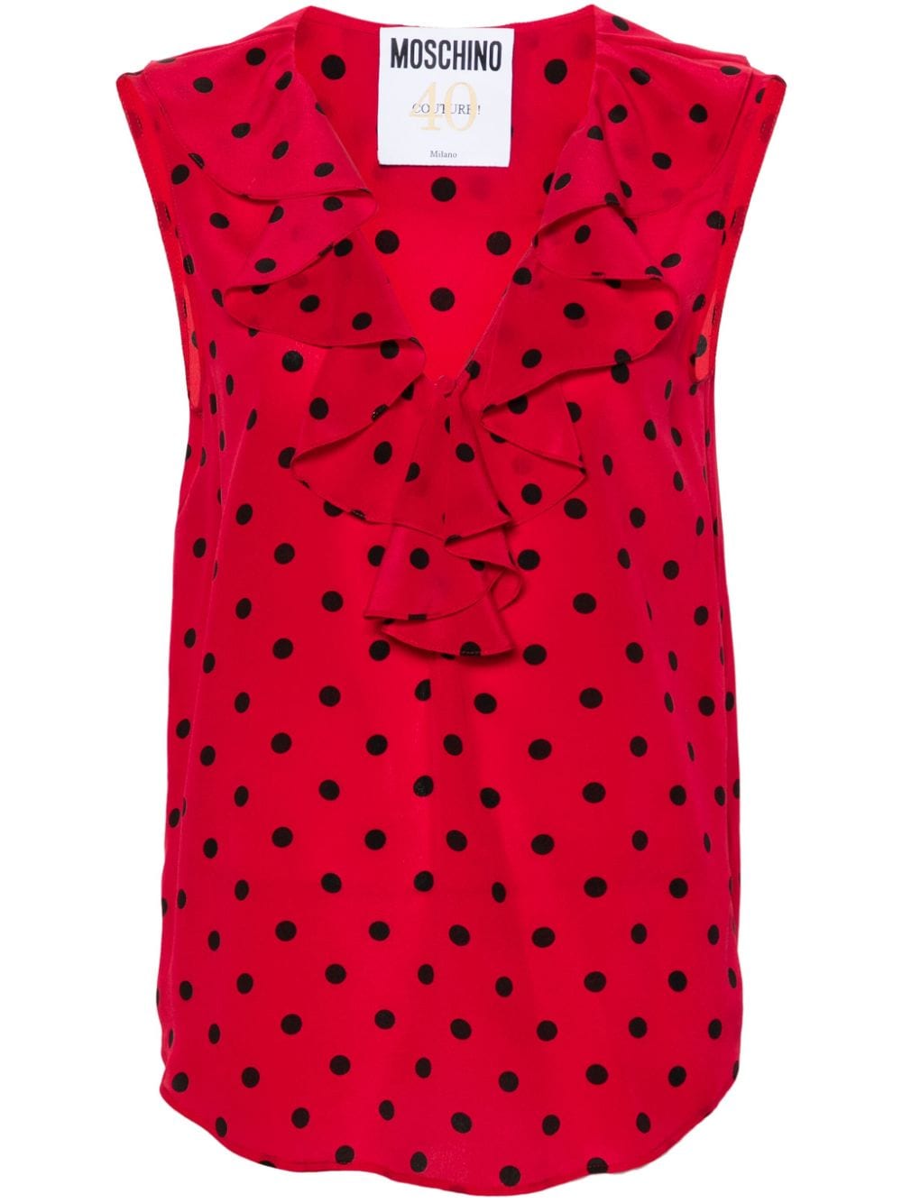 Moschino polka dot-print silk blouse - Red von Moschino