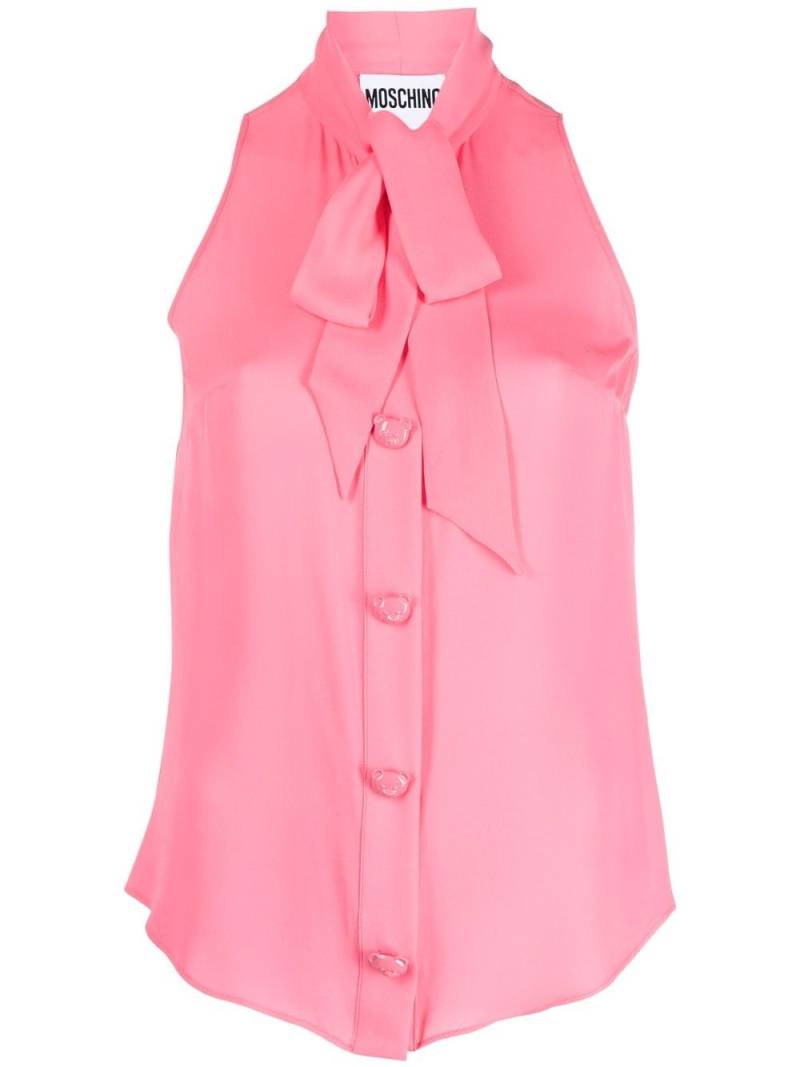 Moschino pussbow-collar sleeveless blouse - Pink von Moschino