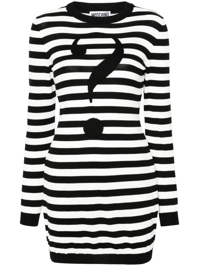 Moschino question mark-intarsia cotton minidress - Black von Moschino