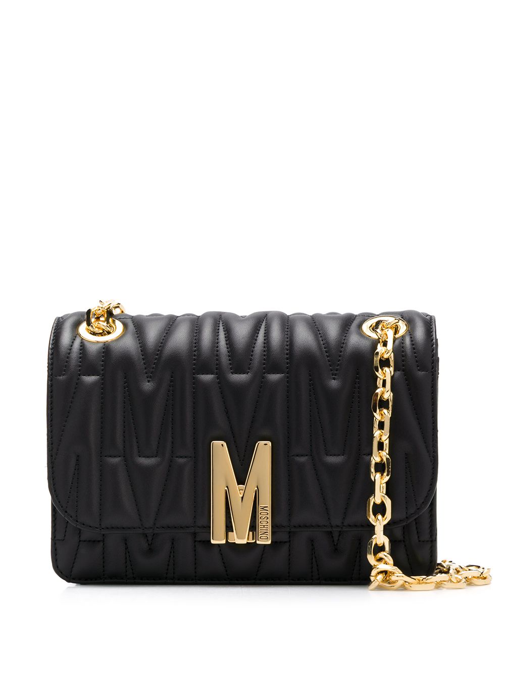 Moschino quilted M motif crossbody bag - Black von Moschino