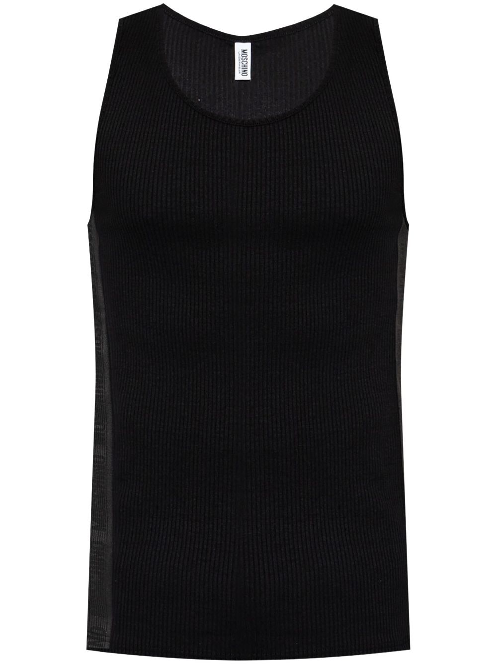 Moschino ribbed-texture tank top - Black von Moschino