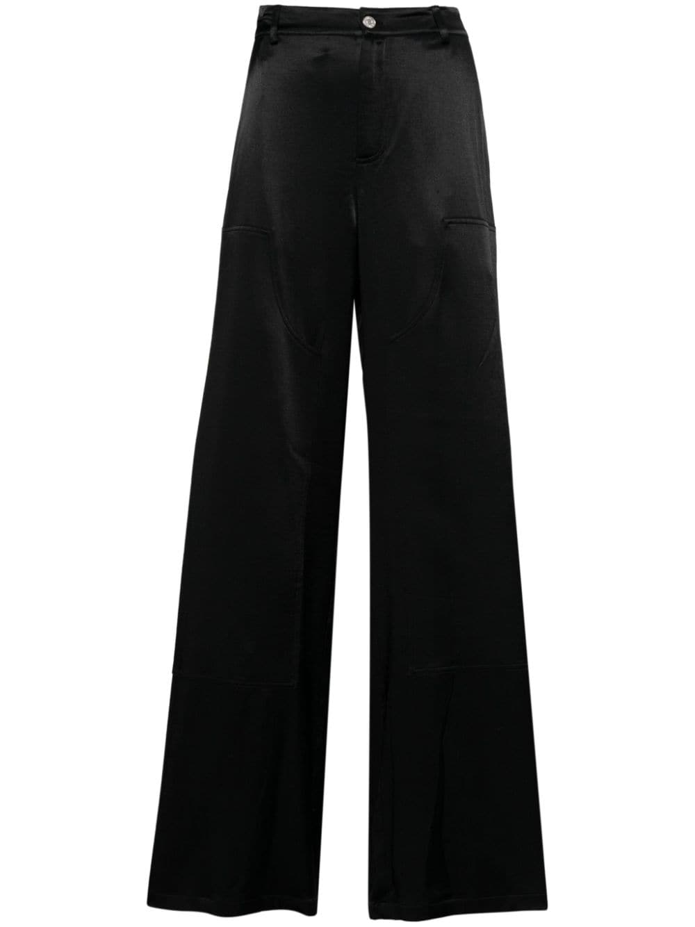 MOSCHINO JEANS satin-finish wide-leg trousers - Black von MOSCHINO JEANS