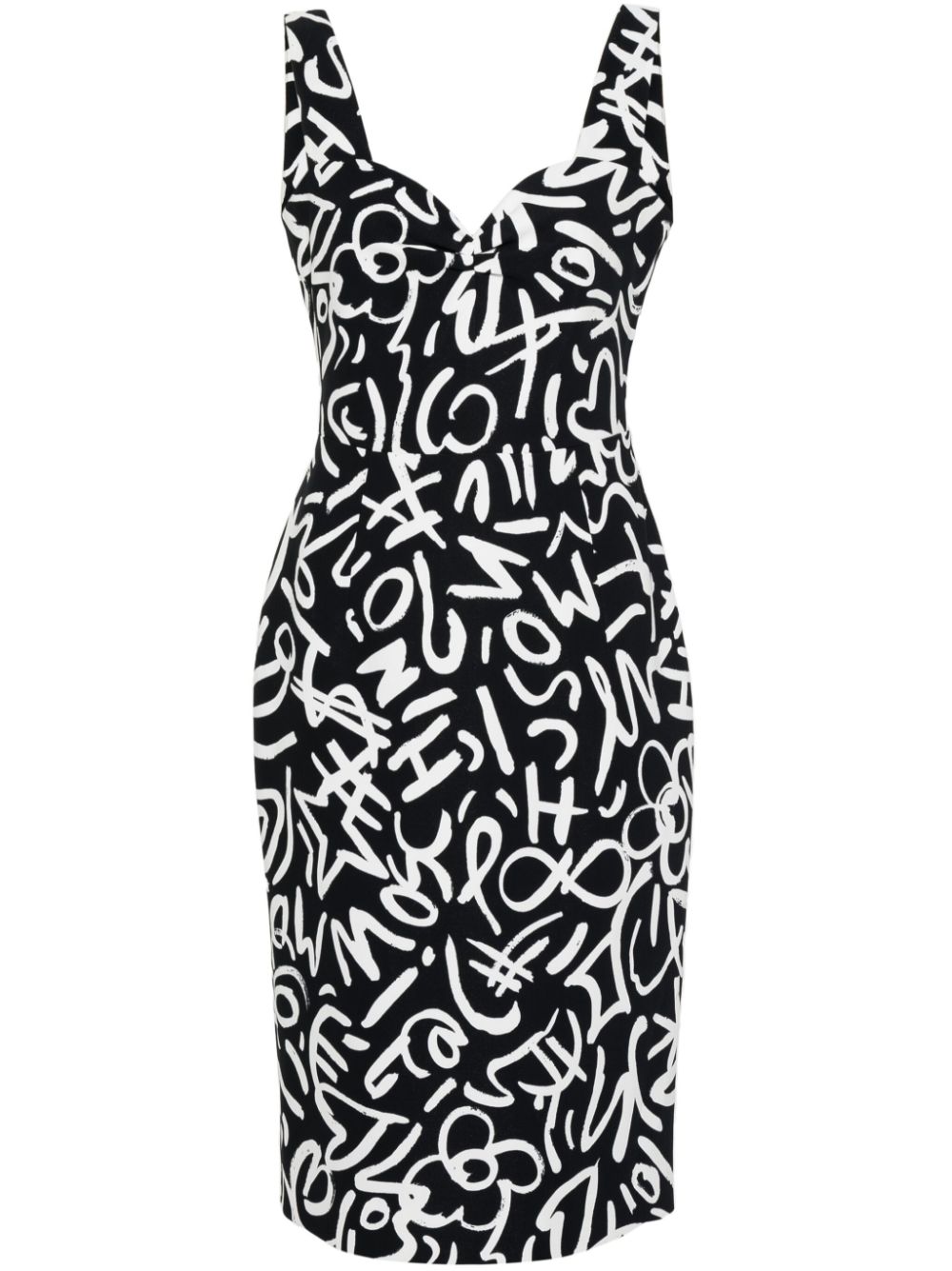 Moschino scribble-print midi dress - Black von Moschino