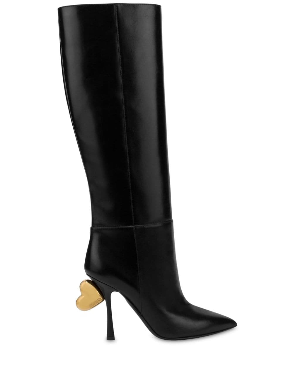 Moschino sculpted heel knee boots - Black von Moschino
