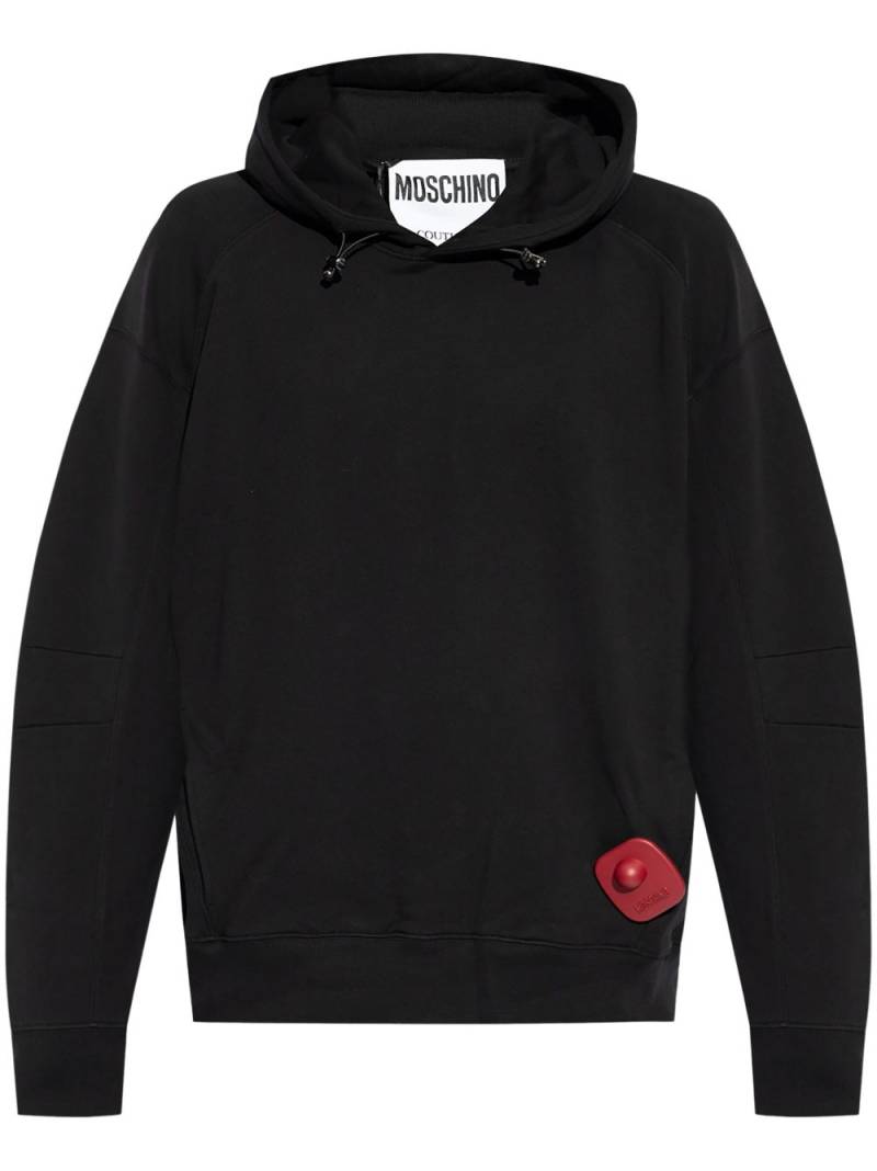 Moschino security-tag cotton hoodie - Black von Moschino