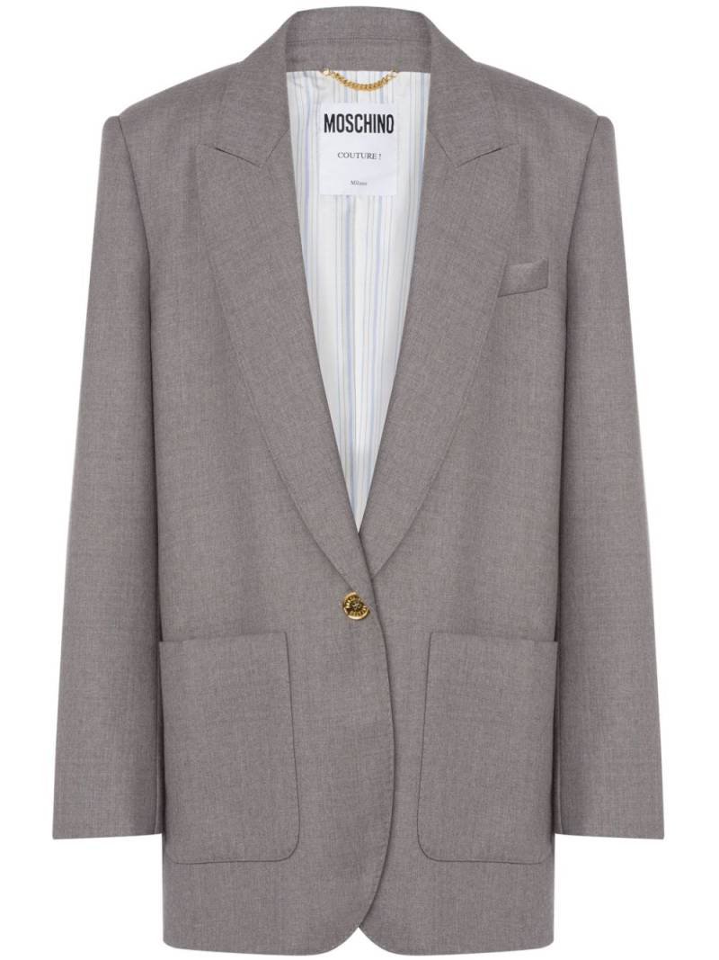 Moschino single-breasted virgin wool blazer - Grey von Moschino