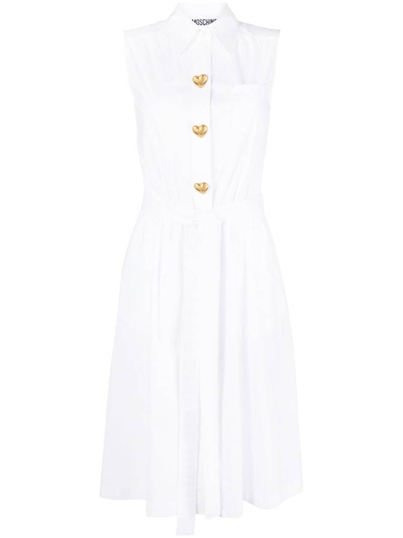 Moschino sleeveless cotton shirtdress - White von Moschino