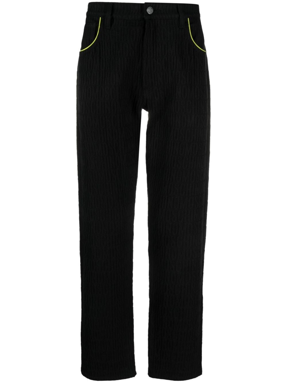 Moschino slim-cut logo-embossed jeans - Black von Moschino