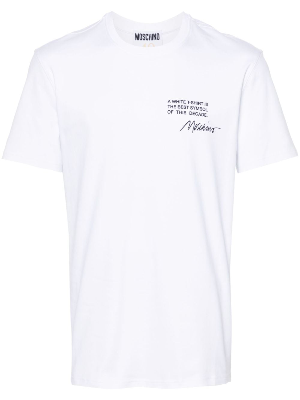 Moschino slogan-print cotton T-shirt - White von Moschino