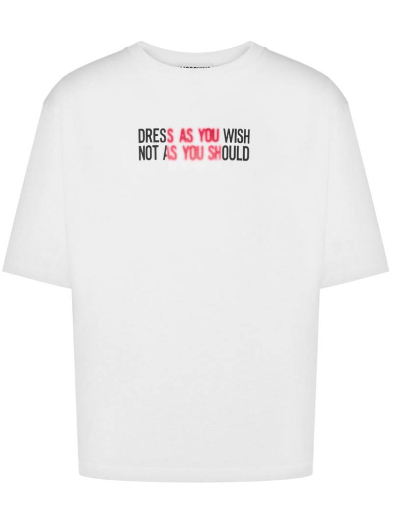 Moschino slogan-print cotton T-shirt - White von Moschino