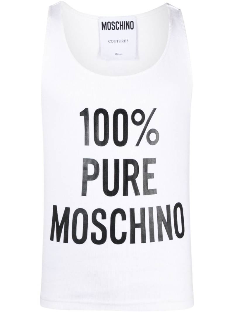 Moschino slogan-print ribbed tank top - White von Moschino