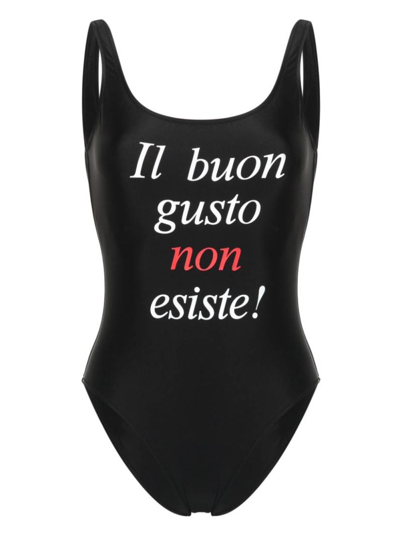 Moschino slogan-print swimsuit - Black von Moschino