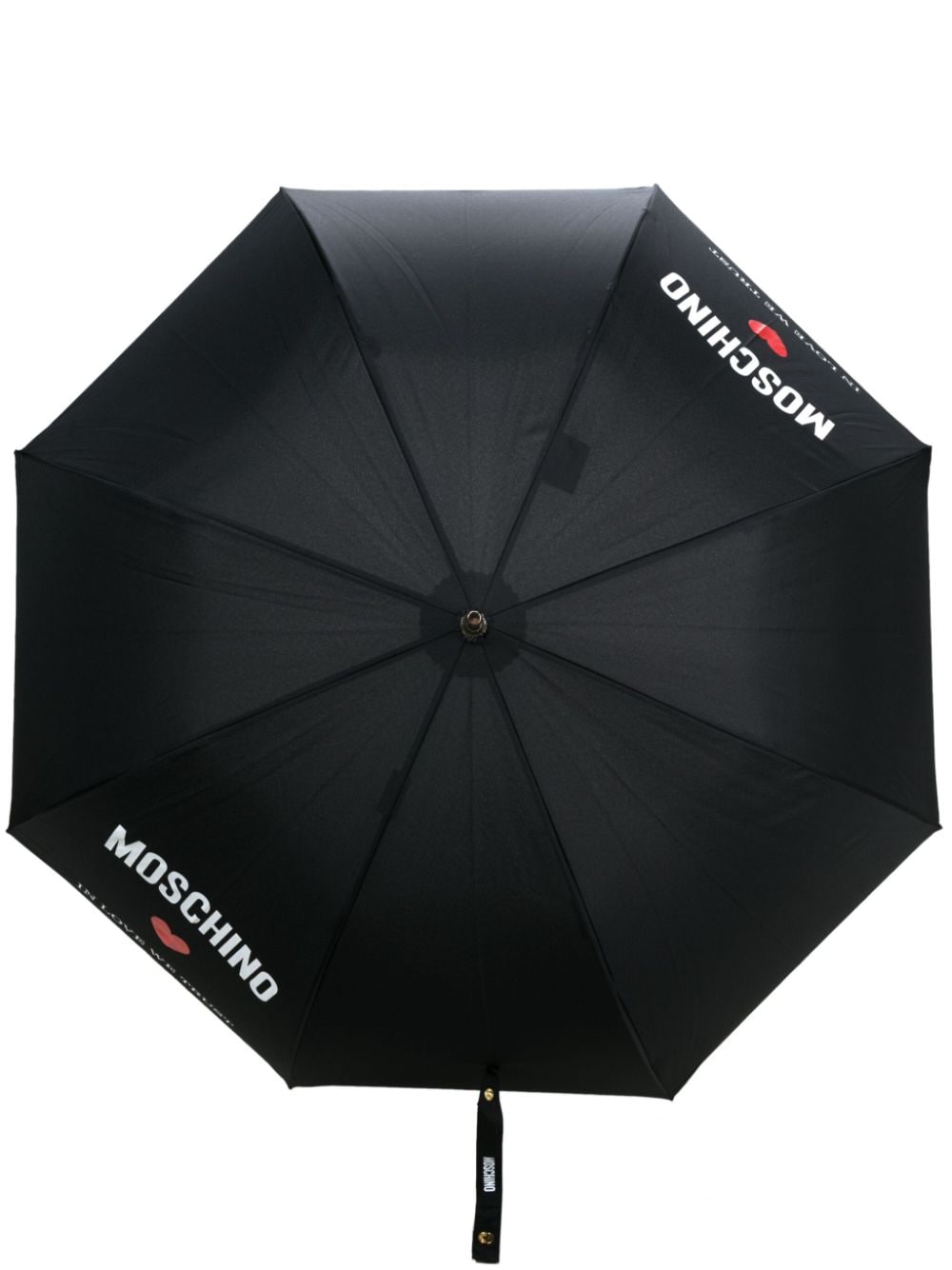 Moschino slogan-print umbrella - Black von Moschino