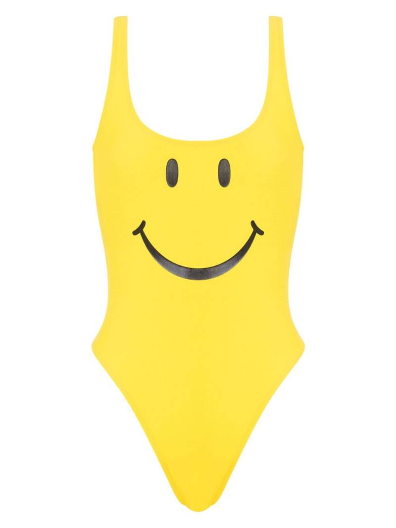 Moschino smiley face-motif swimsuit - Yellow von Moschino