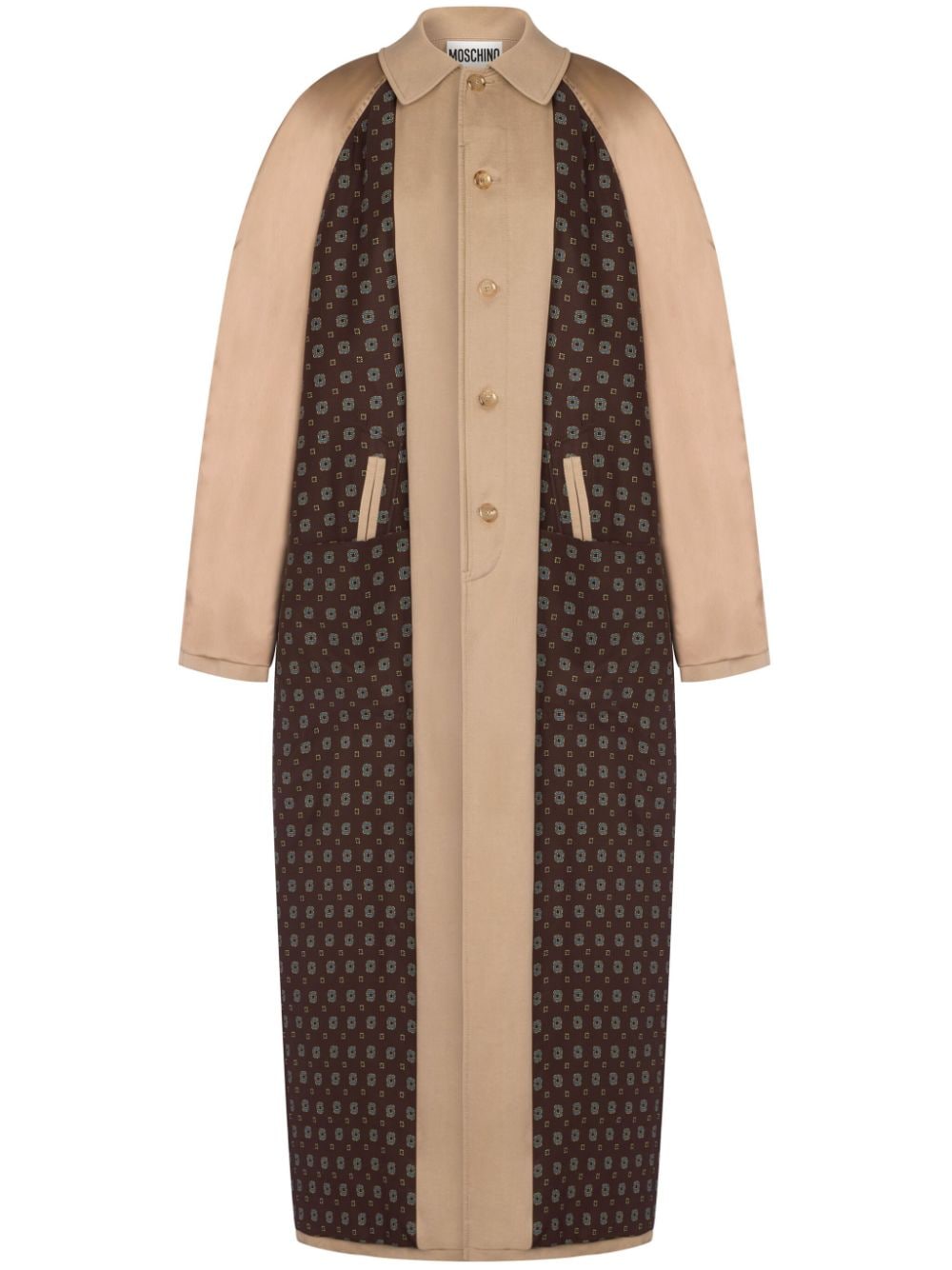 Moschino spread-collar cotton-blend coat - Neutrals von Moschino