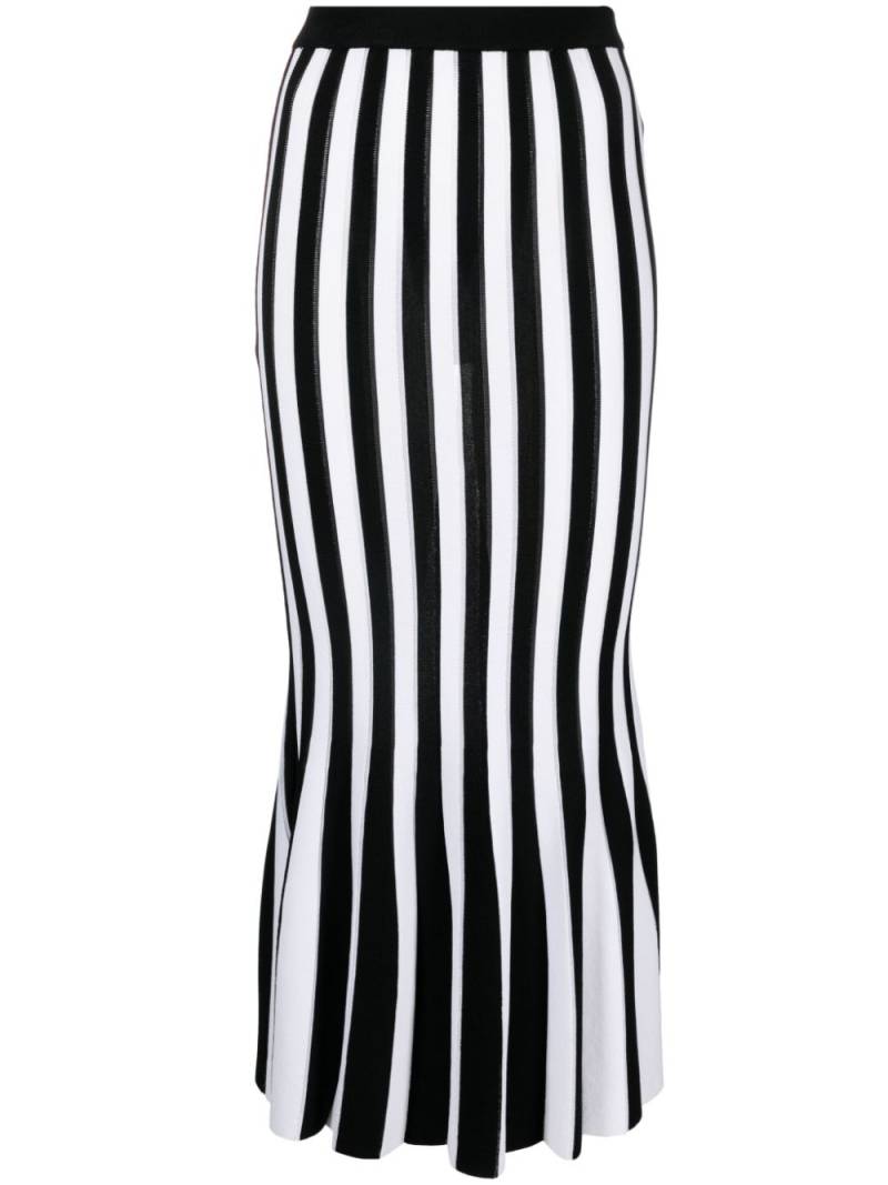 Moschino striped knitted midi skirt - Black von Moschino