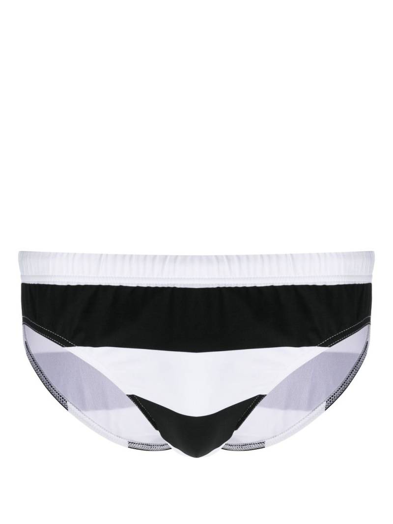 Moschino striped logo-print swim trunks - Black von Moschino