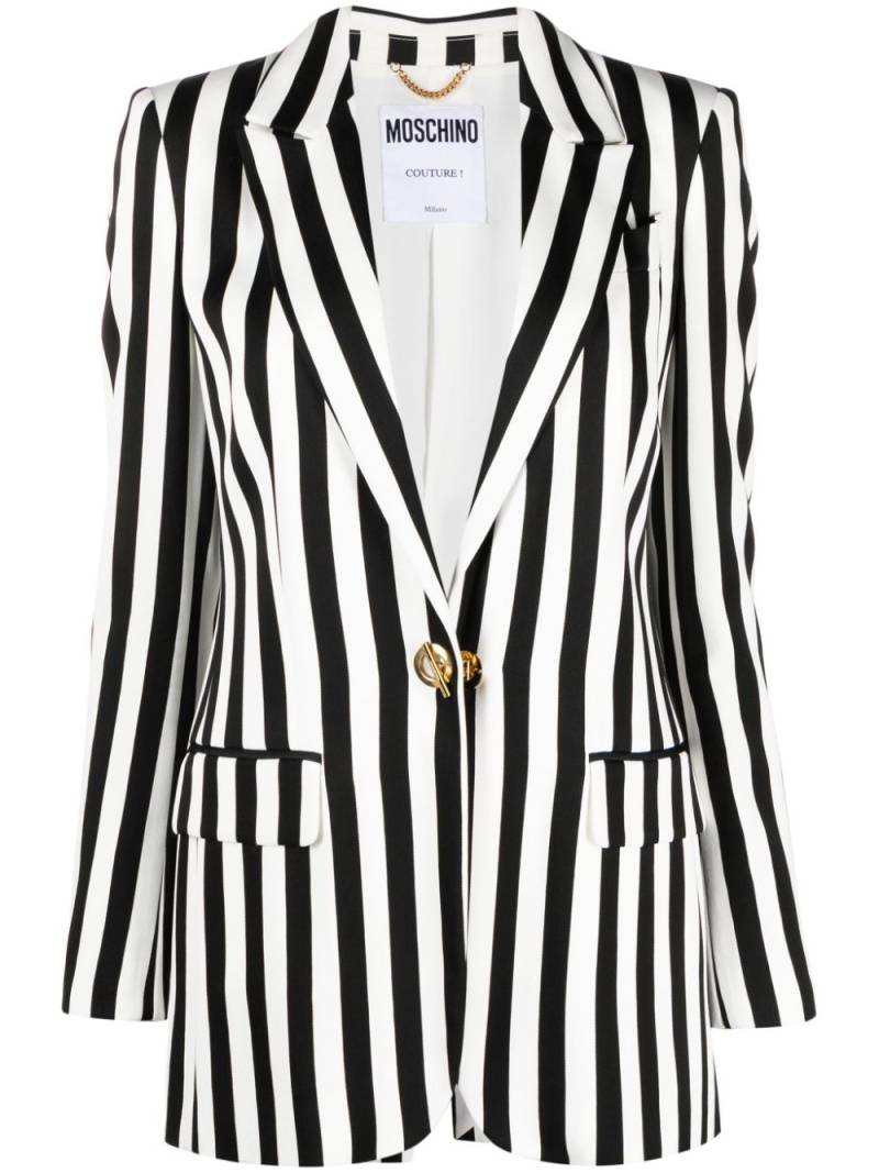 Moschino striped satin blazer - Black von Moschino