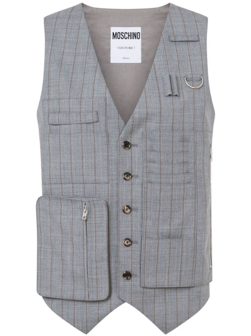 Moschino striped waistcoat - Grey von Moschino