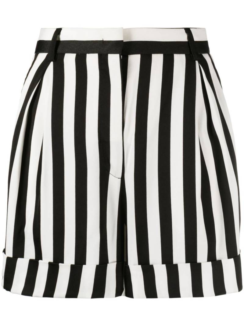 Moschino striped wide-leg satin shorts - Black von Moschino