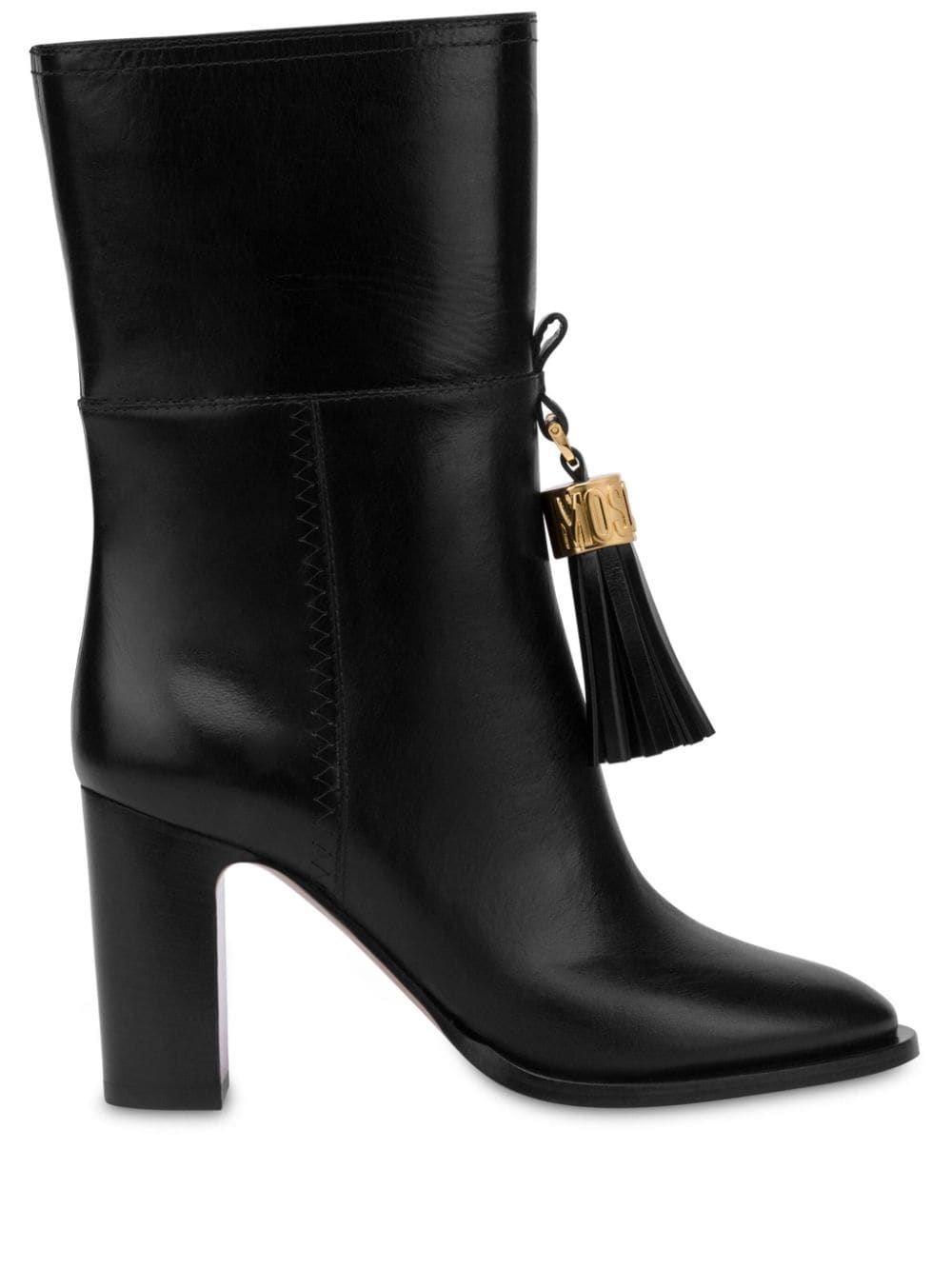 Moschino tassel-charm leather ankle boots - Black von Moschino