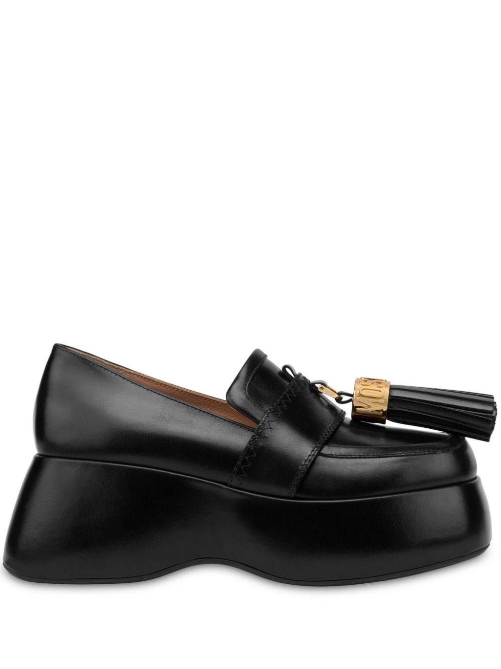 Moschino tassel-charm leather loafers - Black von Moschino