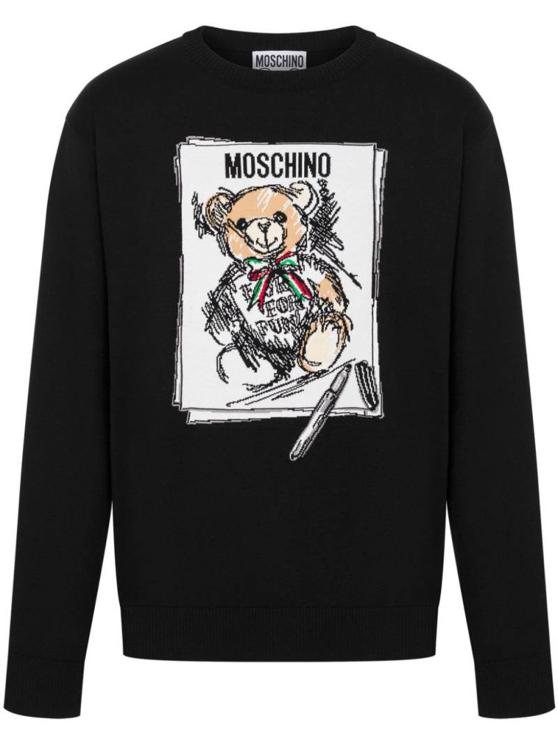 Moschino teddy bear cotton jumper - Black von Moschino