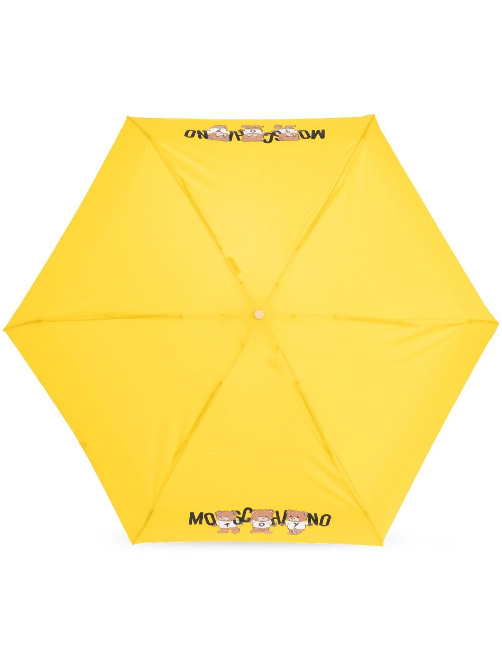 Moschino teddy bear-logo print compact umbrella - Yellow von Moschino