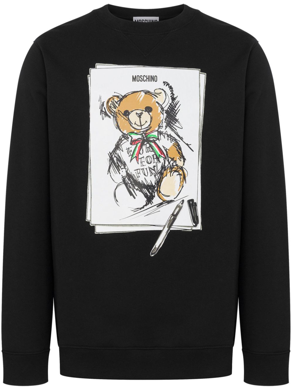 Moschino teddy bear-print cotton sweatshirt - Black von Moschino