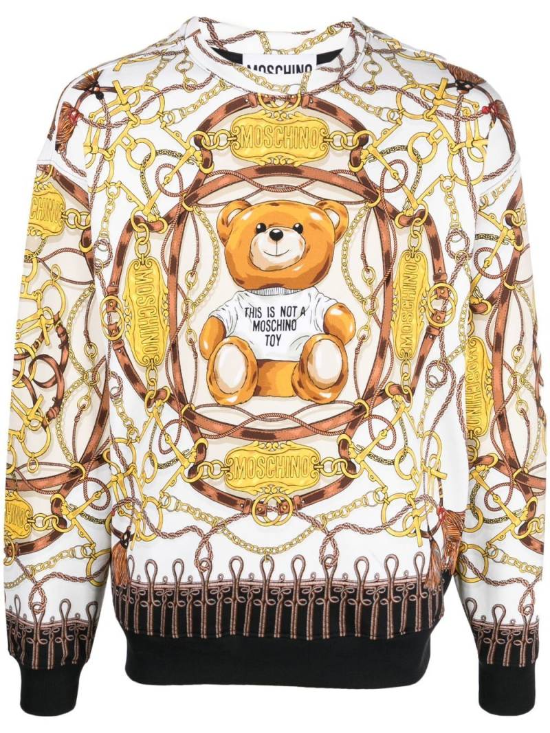 Moschino teddy-print sweatshirt - Neutrals von Moschino