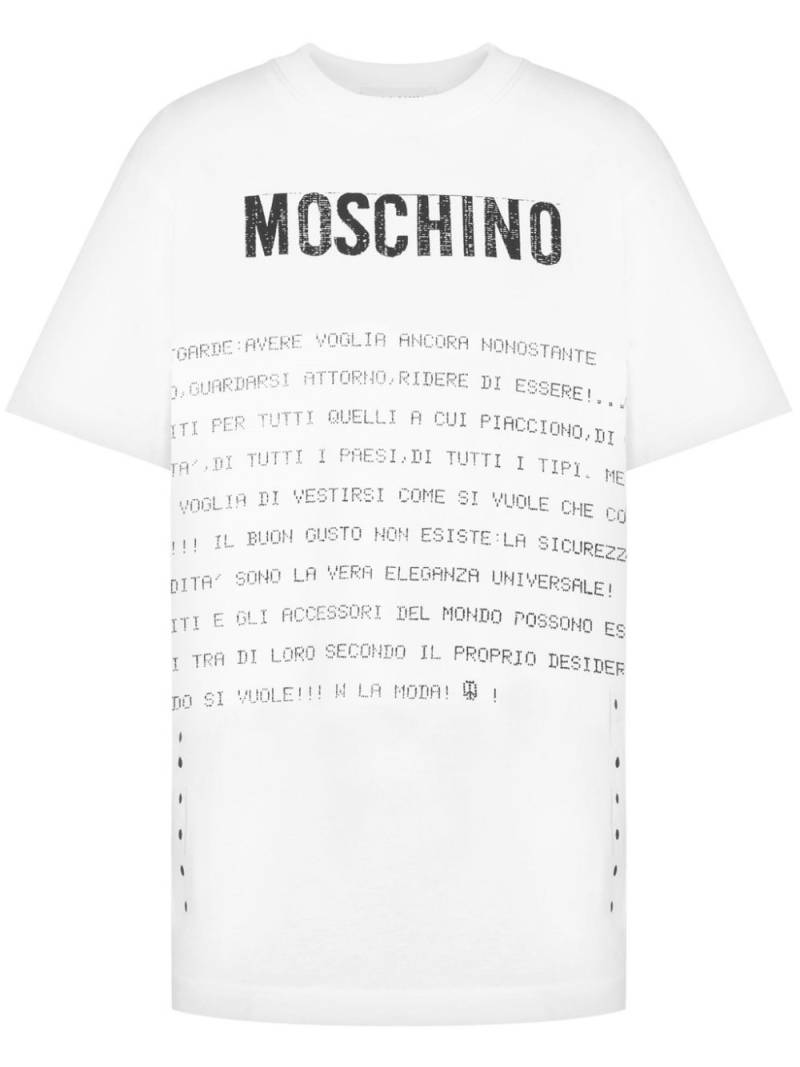 Moschino text-print cotton T-shirt - White von Moschino