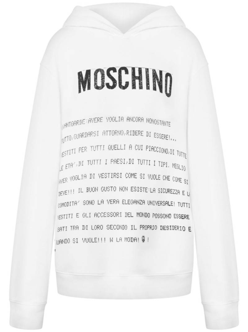 Moschino text-print hoodie - White von Moschino