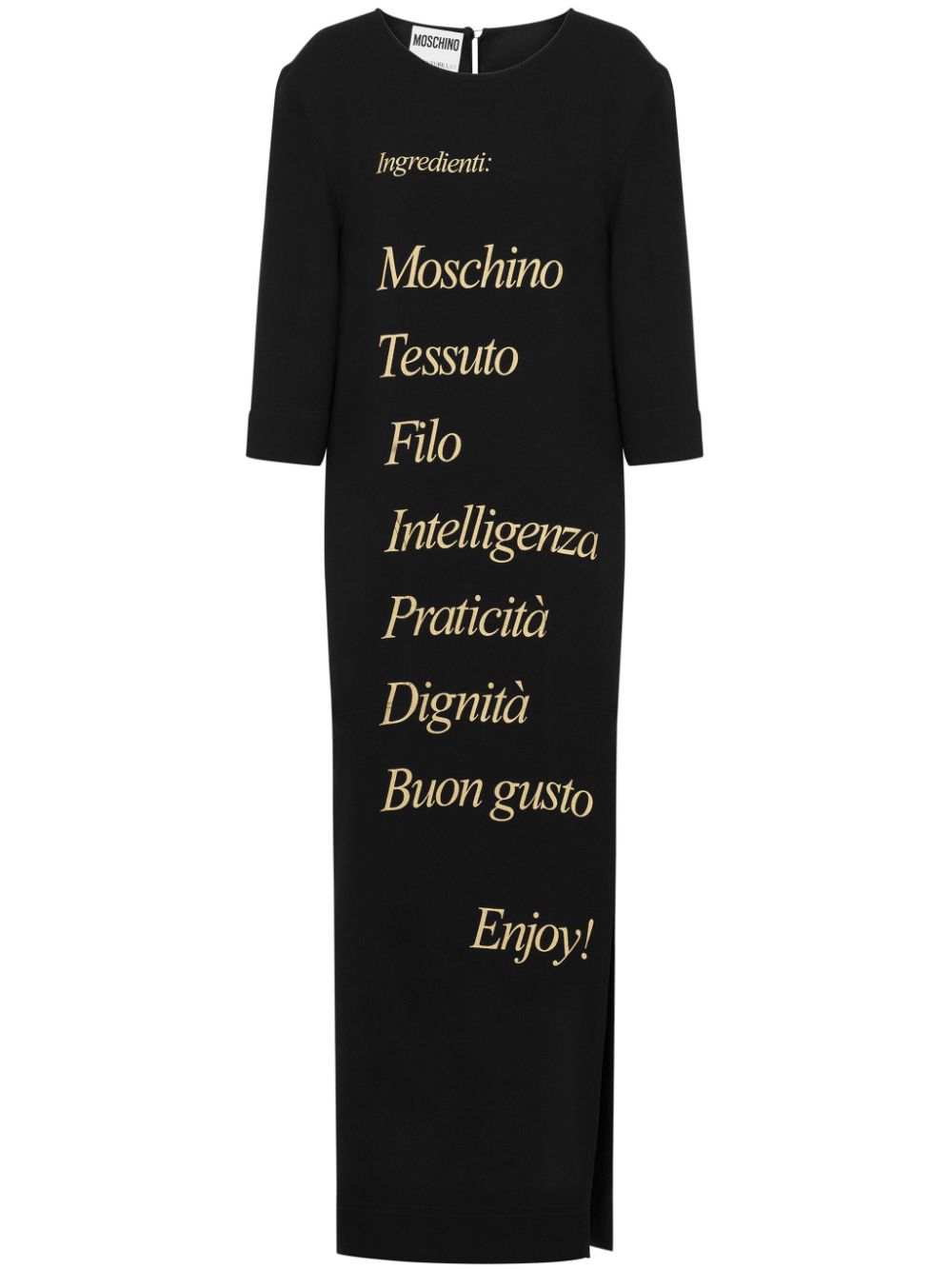 Moschino text-print round-neck dress - Black von Moschino