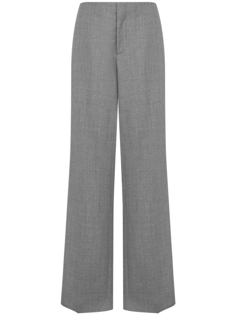 Moschino virgin-wool twill flared trousers - Grey von Moschino