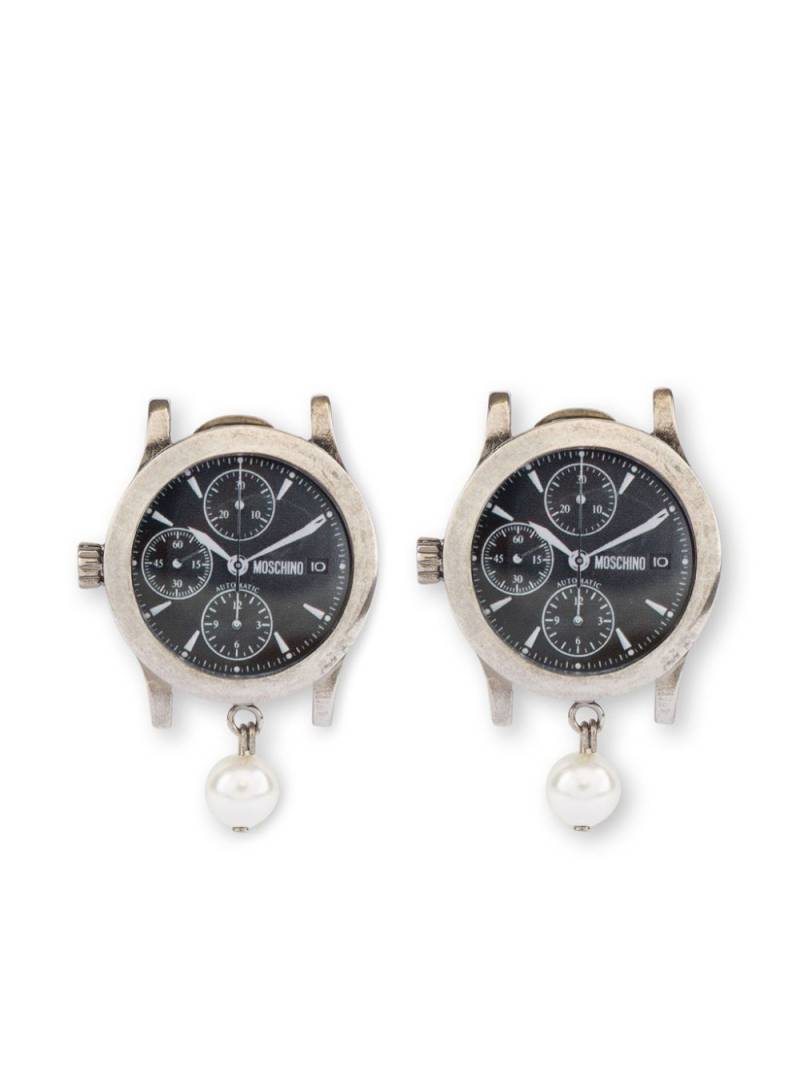 Moschino watch clip-on earrings - Silver von Moschino