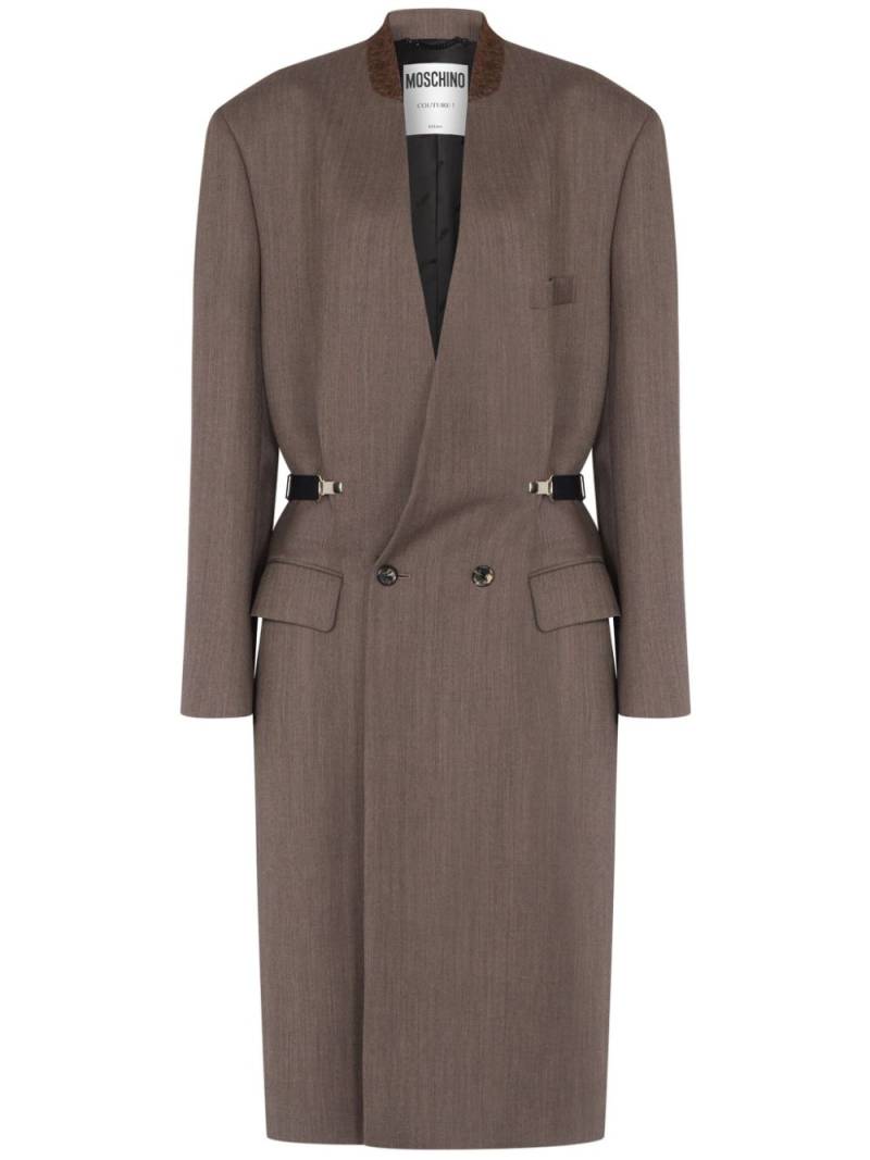 Moschino wool canvas coat - Brown von Moschino