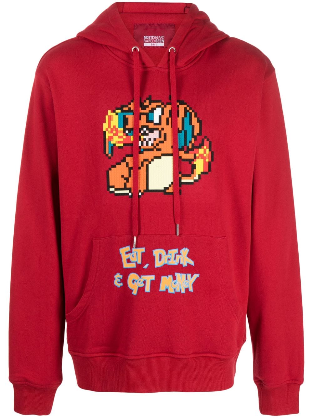 Mostly Heard Rarely Seen 8-Bit Eat, Drink, Money, Dragon cotton hoodie - Red von Mostly Heard Rarely Seen 8-Bit