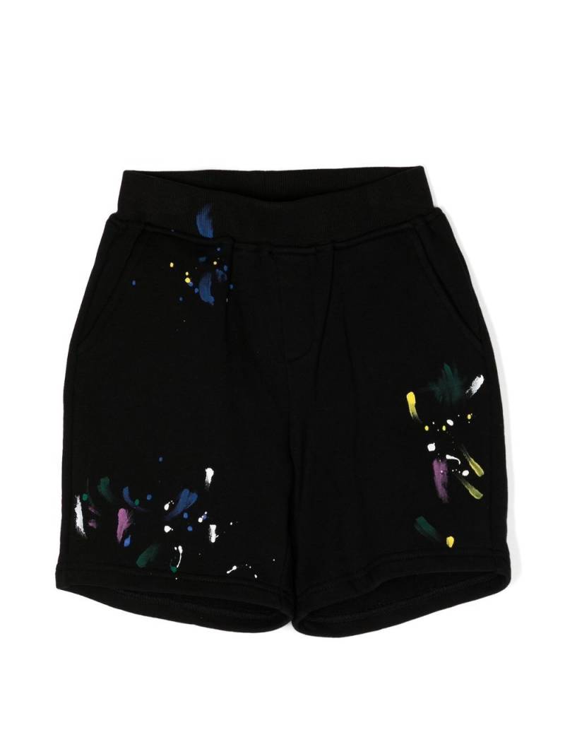 Mostly Heard Rarely Seen 8-Bit Louis paint-splatter track shorts - Black von Mostly Heard Rarely Seen 8-Bit