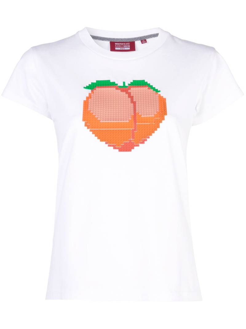 Mostly Heard Rarely Seen 8-Bit Peach T-shirt - White von Mostly Heard Rarely Seen 8-Bit