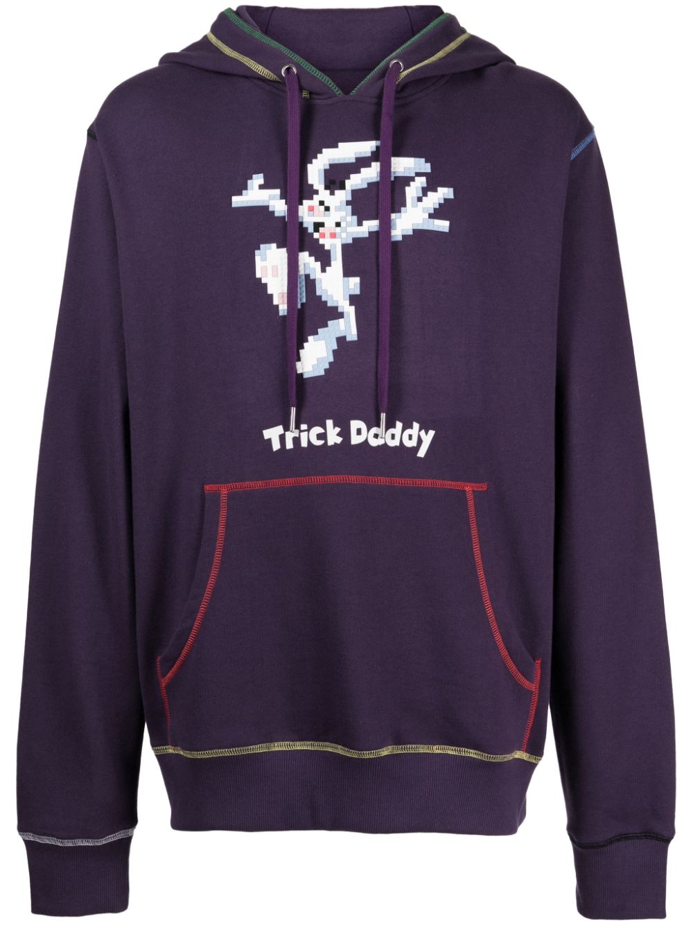 Mostly Heard Rarely Seen 8-Bit Trick Daddy graphic-print cotton hoodie - Purple von Mostly Heard Rarely Seen 8-Bit