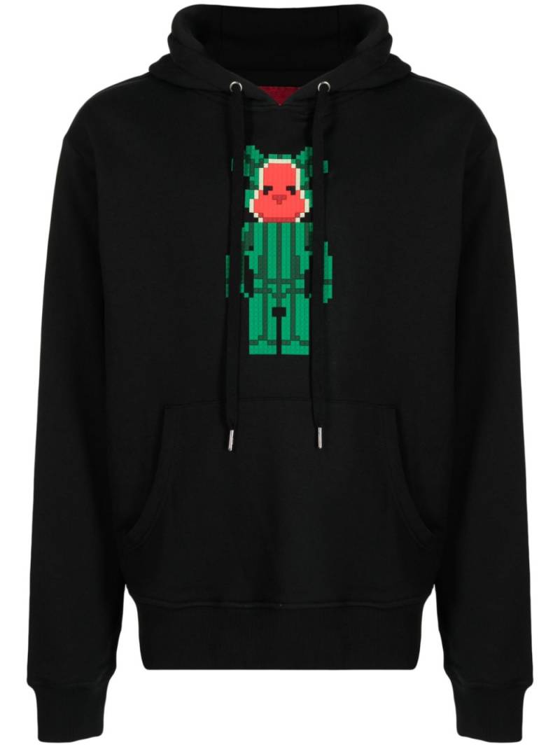 Mostly Heard Rarely Seen 8-Bit Watermelon Bear cotton hoodie - Black von Mostly Heard Rarely Seen 8-Bit