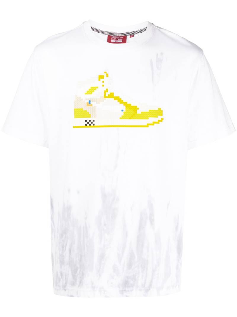 Mostly Heard Rarely Seen 8-Bit drip-dye canary hi-top T-shirt - White von Mostly Heard Rarely Seen 8-Bit