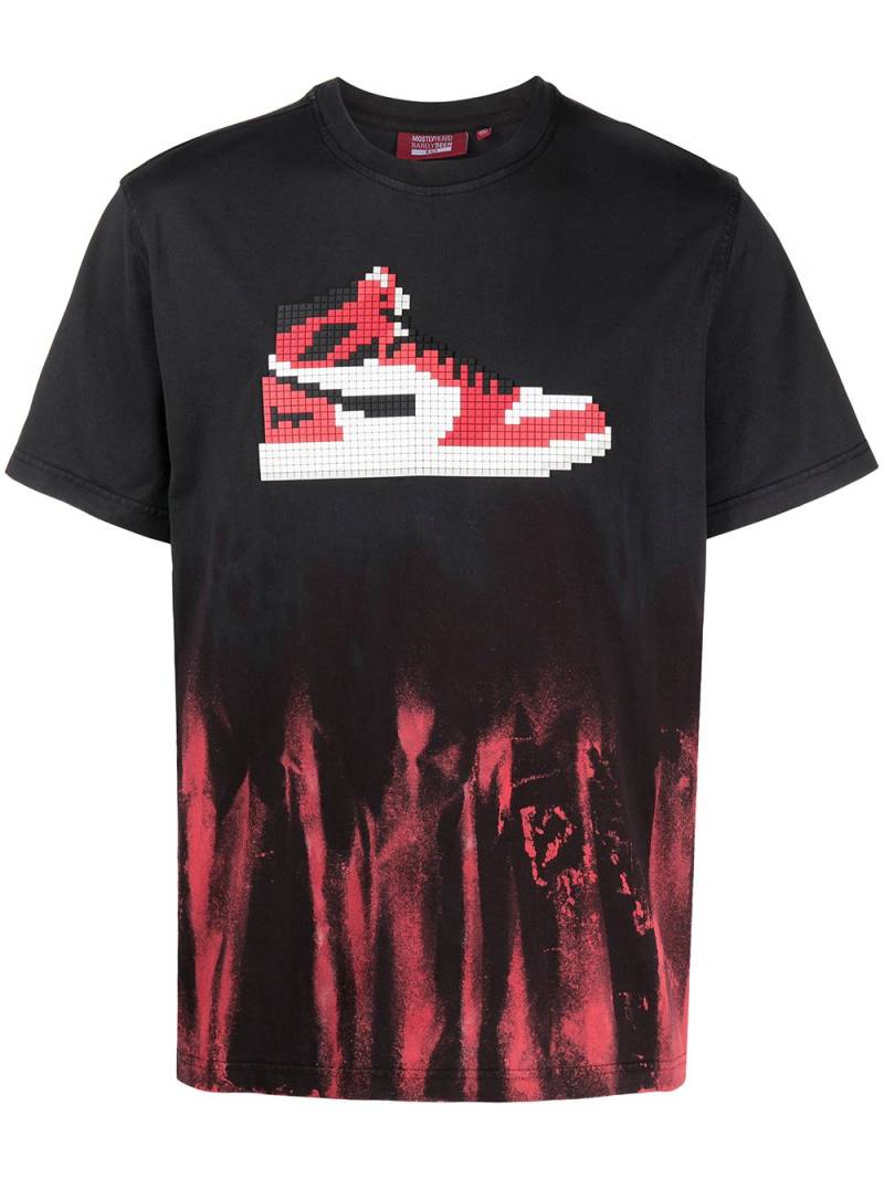 Mostly Heard Rarely Seen 8-Bit drip-dye sneaker-print T-shirt - Black von Mostly Heard Rarely Seen 8-Bit