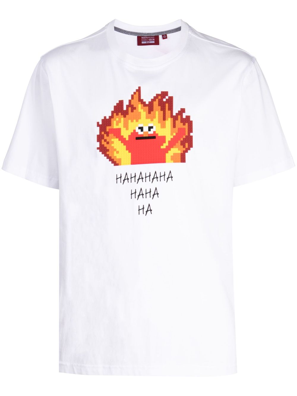 Mostly Heard Rarely Seen 8-Bit flame-print cotton T-shirt - White von Mostly Heard Rarely Seen 8-Bit