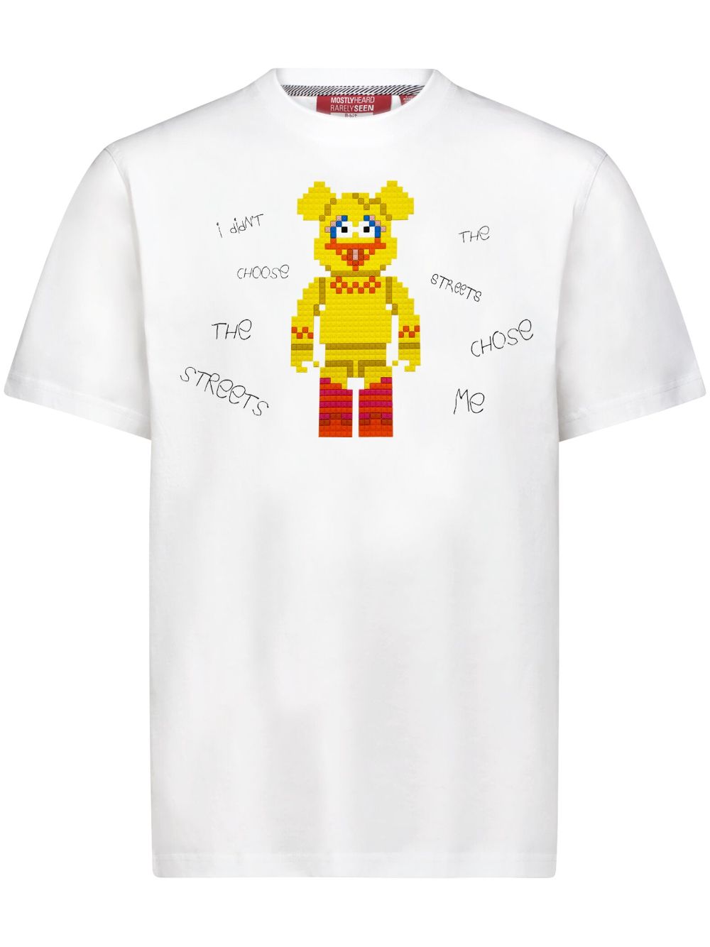 Mostly Heard Rarely Seen 8-Bit streets chose me 8-bit appliqué cotton t-shirt - White von Mostly Heard Rarely Seen 8-Bit