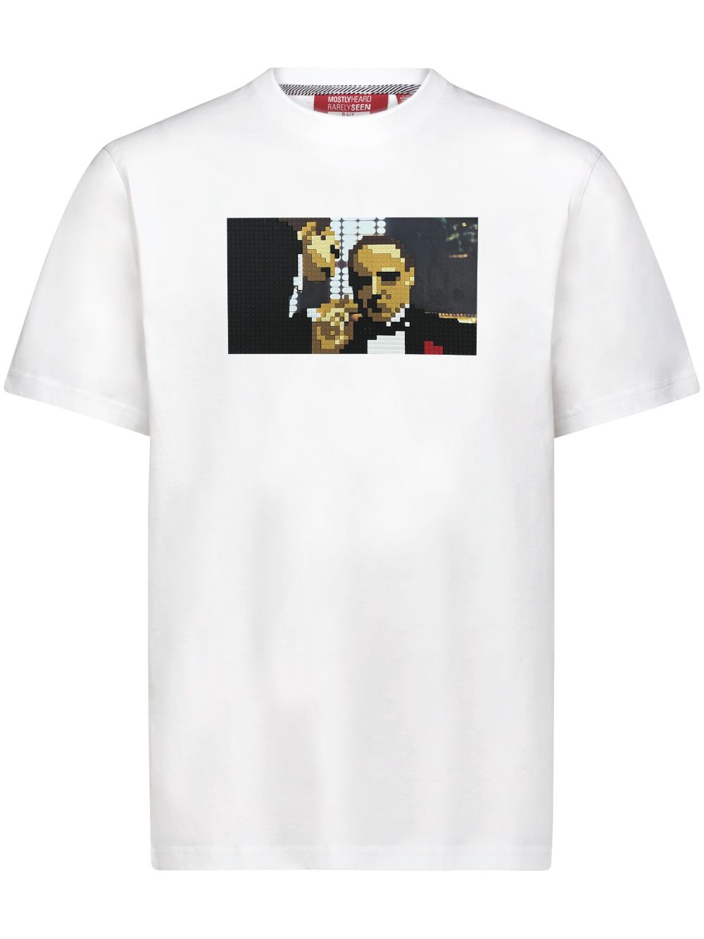 Mostly Heard Rarely Seen 8-Bit the godfather 8-bit appliqué cotton t-shirt - White von Mostly Heard Rarely Seen 8-Bit