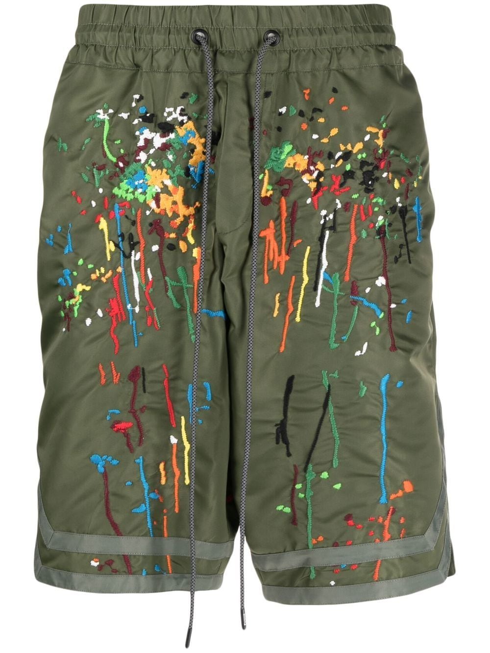 Mostly Heard Rarely Seen Satin paint-embroidered shorts - Green von Mostly Heard Rarely Seen