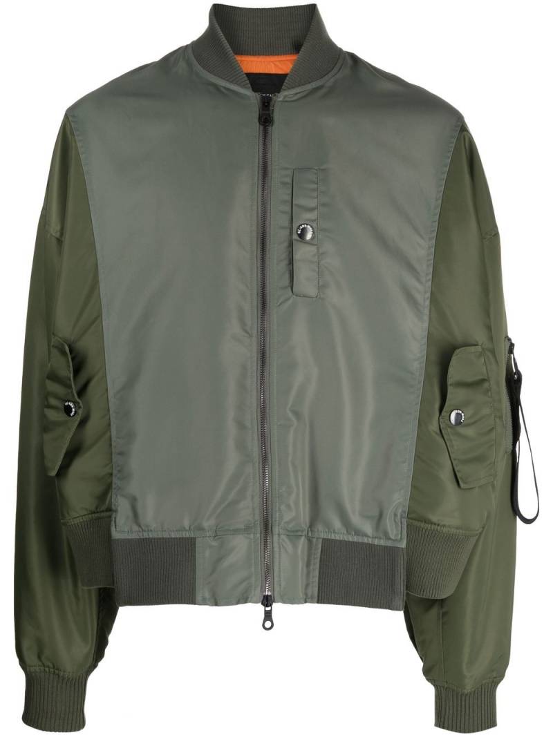 Mostly Heard Rarely Seen Spliced satin bomber jacket - Green von Mostly Heard Rarely Seen