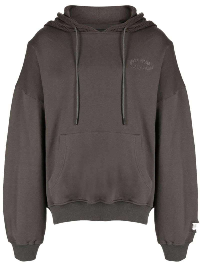 Mostly Heard Rarely Seen cable-knit cotton hoodie - Grey von Mostly Heard Rarely Seen