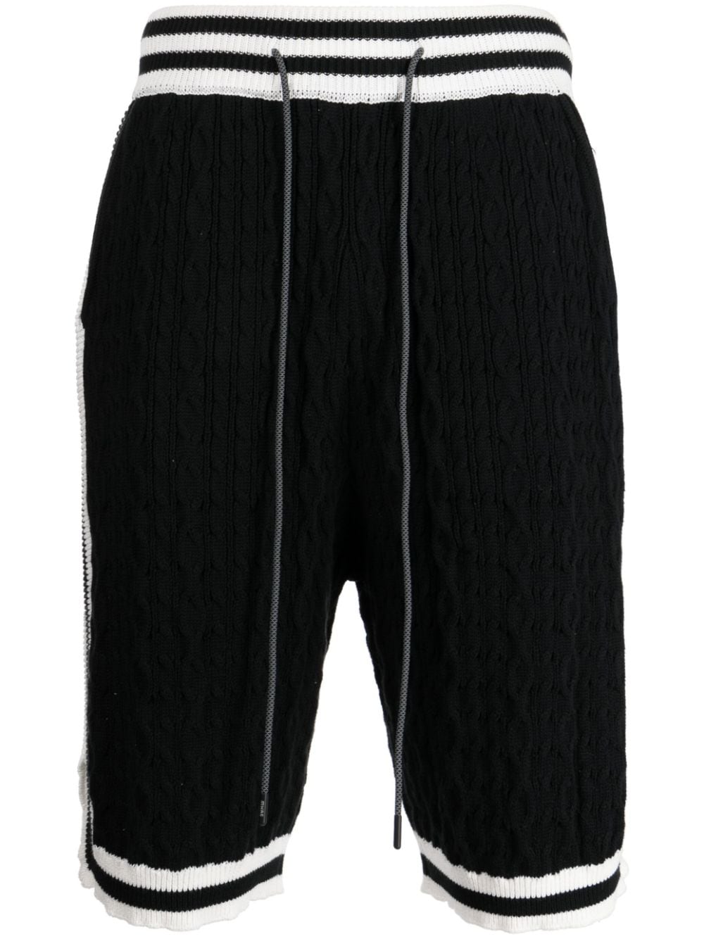 Mostly Heard Rarely Seen cable-knit striped track shorts - Black von Mostly Heard Rarely Seen